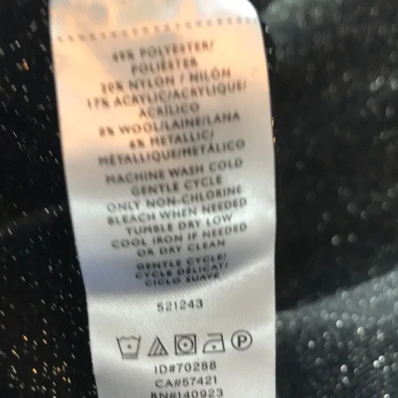 Loft black w silver metallic knit long sleeve sweater dress NWT - Picture 7 of 7